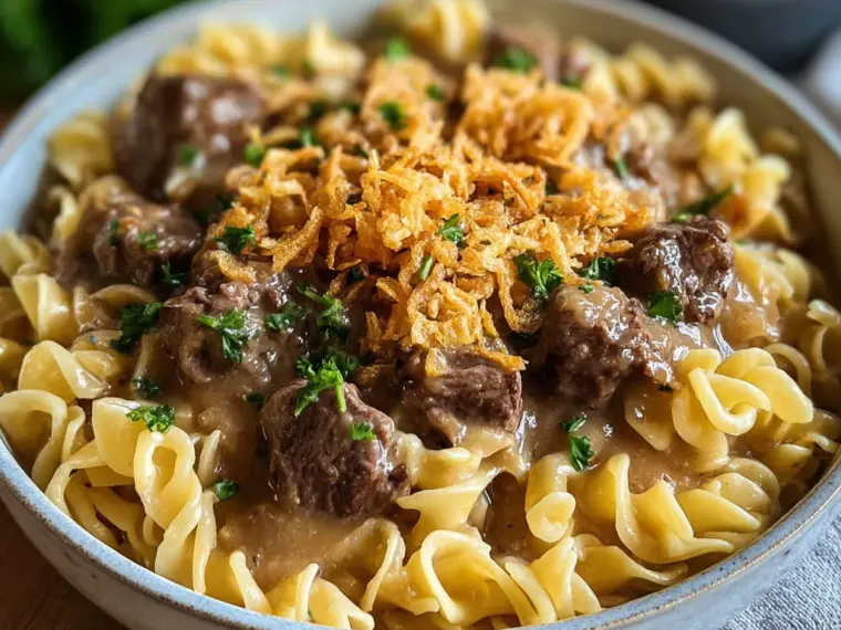 Hearty Beef French Onion Noodles | Quick Comfort Food