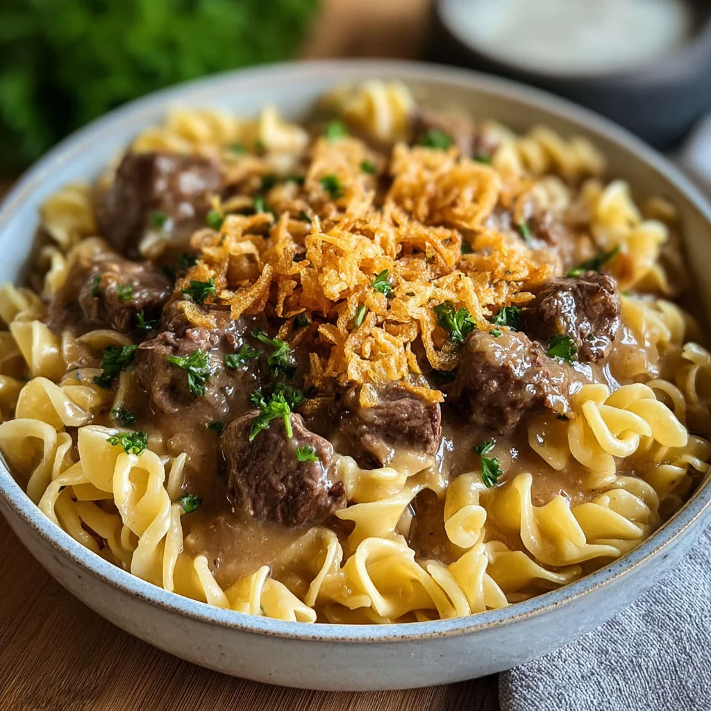 Hearty Beef French Onion Noodles | Quick Comfort Food