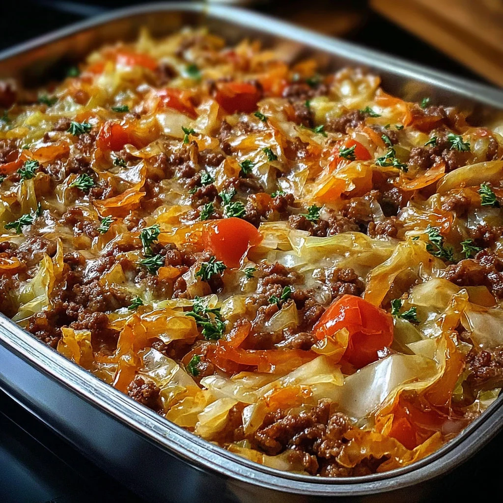 Hearty Cabbage and Ground Beef Casserole with Rice