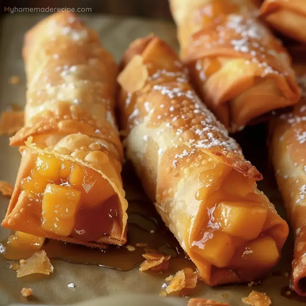 Peach Cobbler Egg Rolls (Crispy in 30 Minutes)