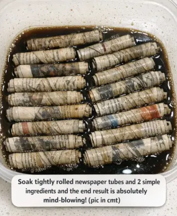 Soak tightly rolled newspaper tubes and 2 simple ingredients and the end result is absolutely mind-blowing!