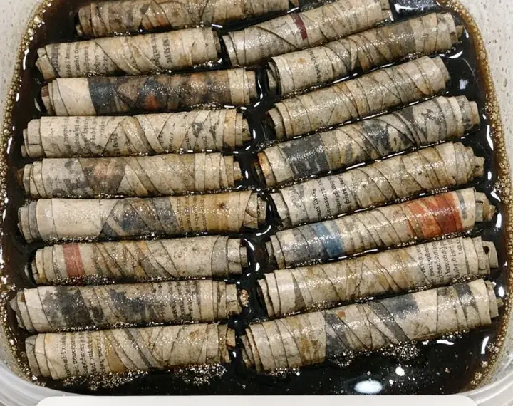 Soak tightly rolled newspaper tubes and 2 simple ingredients and the end result is absolutely mind-blowing!