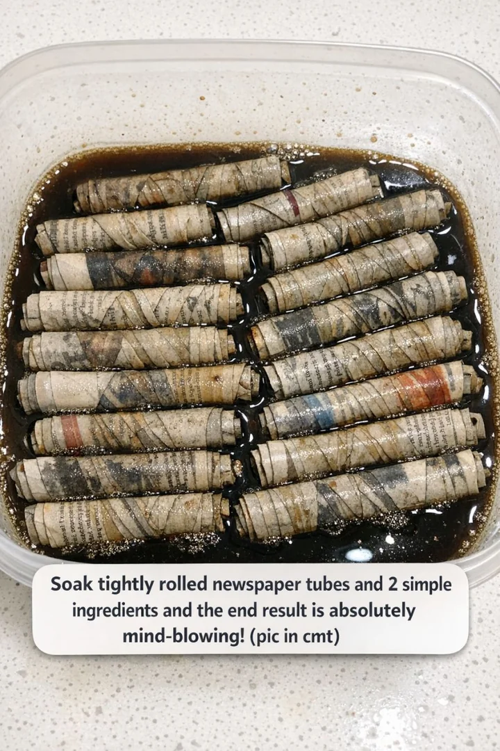Soak tightly rolled newspaper tubes and 2 simple ingredients and the end result is absolutely mind-blowing!